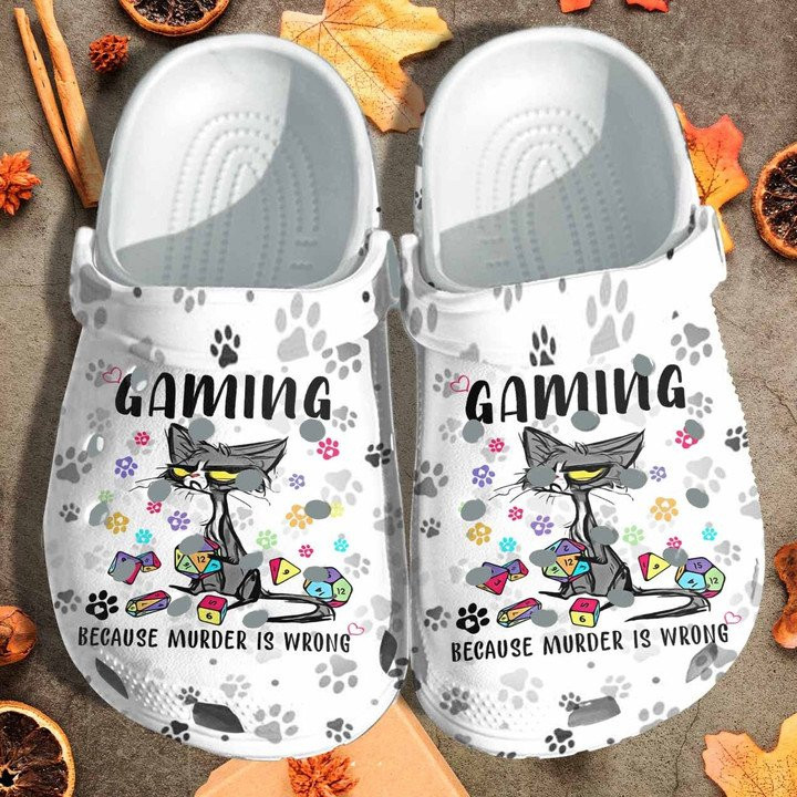 Grumpy Cat Custom Crocs Classic Clogs Shoes Gaming Because Murder Is Wrong Outdoor Crocs Classic Clogs Shoes