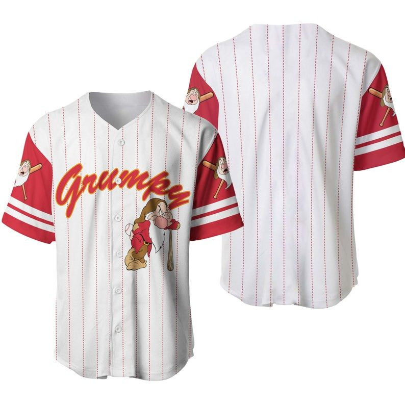 Grumpy Disney Baseball Jersey Snow White And The Seven Dwarfs 345 Gift For Lover Jersey