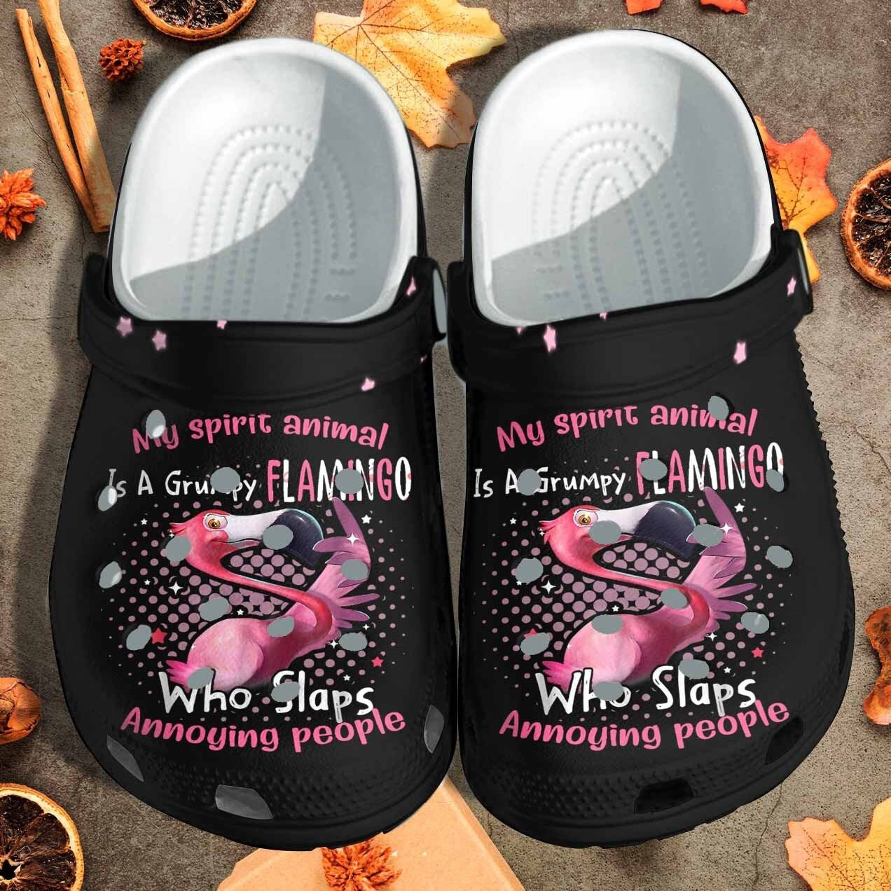 Grumpy Flamingo My Spirit Animal Shoes Clogs Crocs Gift For Girl