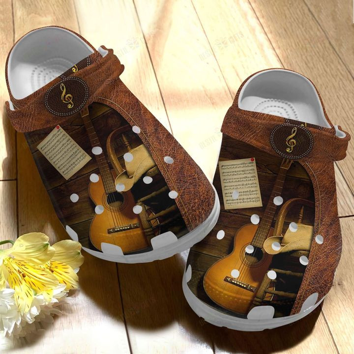 Guitar Vintage Music Crocs Classic Clogs Shoes