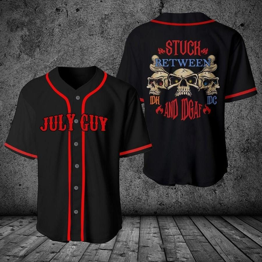 Guy Stuck Between IDK IDC And IDGAF Custom Month Baseball Jersey