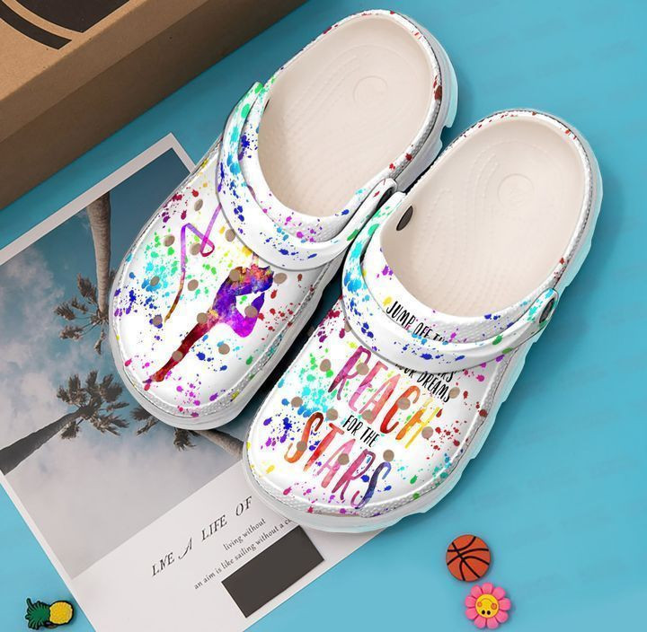 Gymnastics Reach For The Stars Crocs Clog Shoes