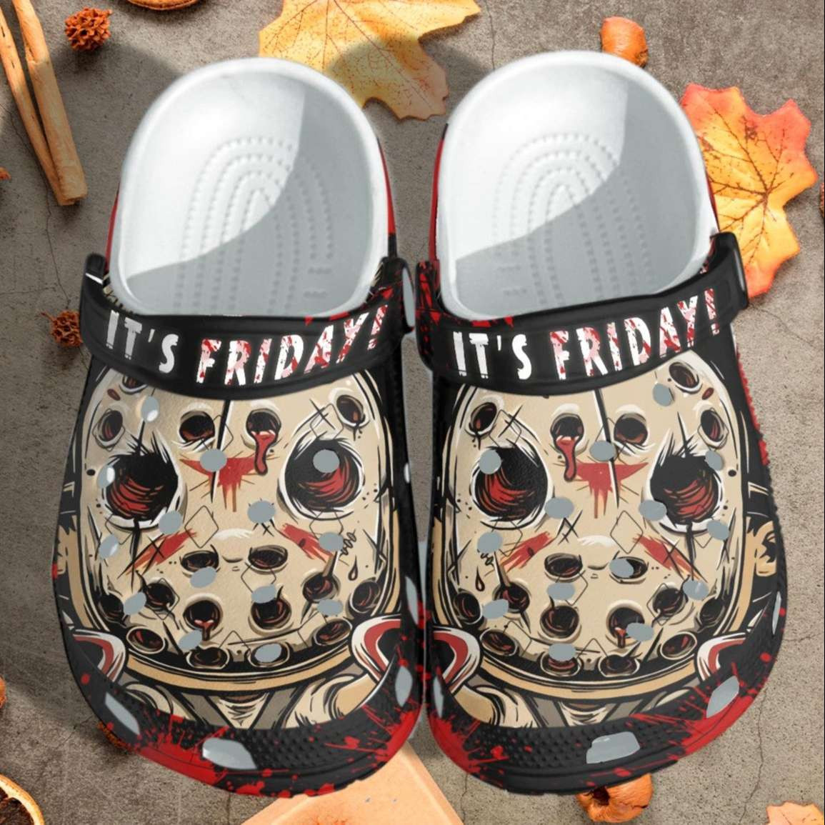 Halloween Creepy Jason Chibi Its Friday 13Th Crocs Crocband Clogs