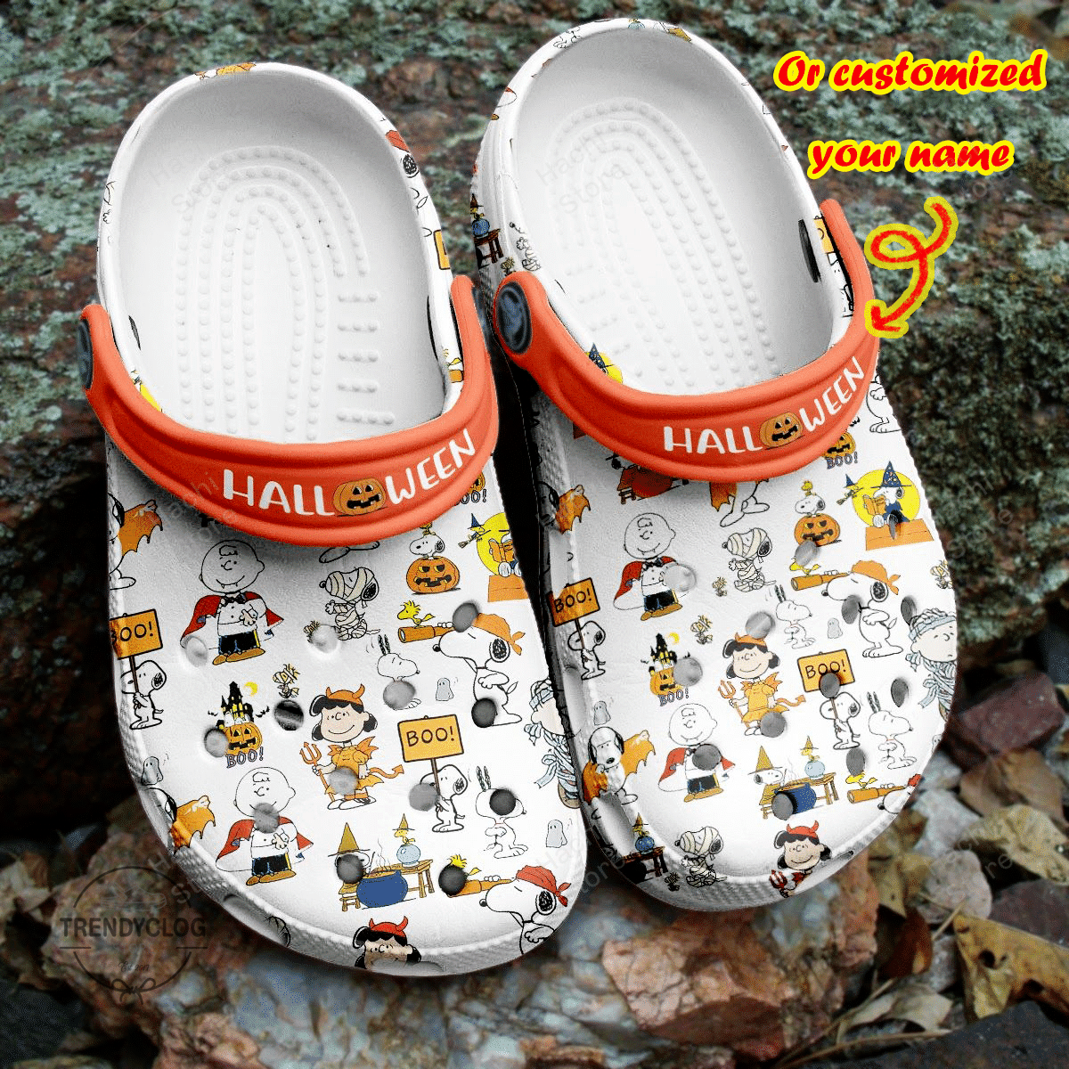 Halloween Crocs - Personalized Halloween Boo Pattern Clog Shoes