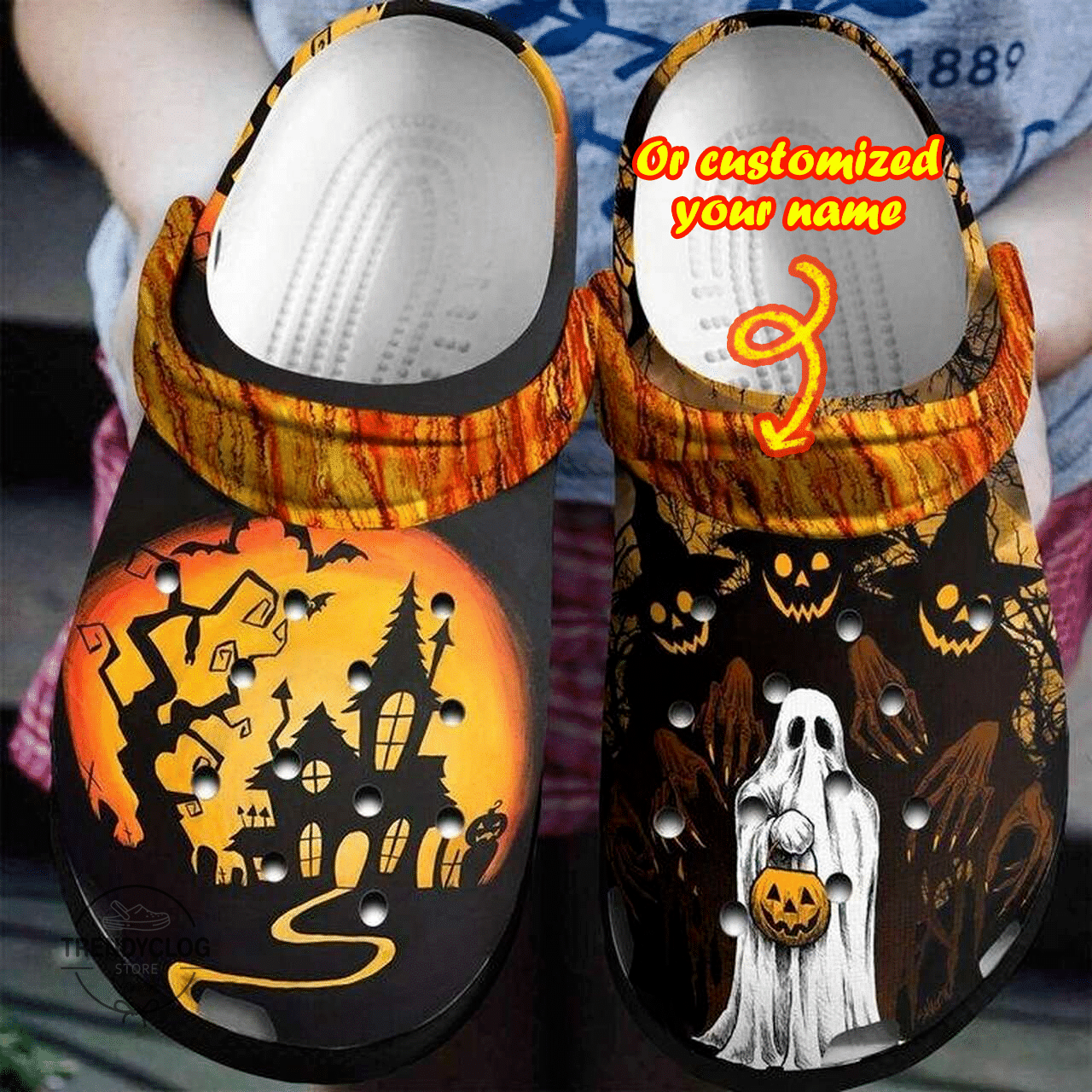 Halloween Crocs - Personalized Halloween Ghost Pumpkin Clog Shoes