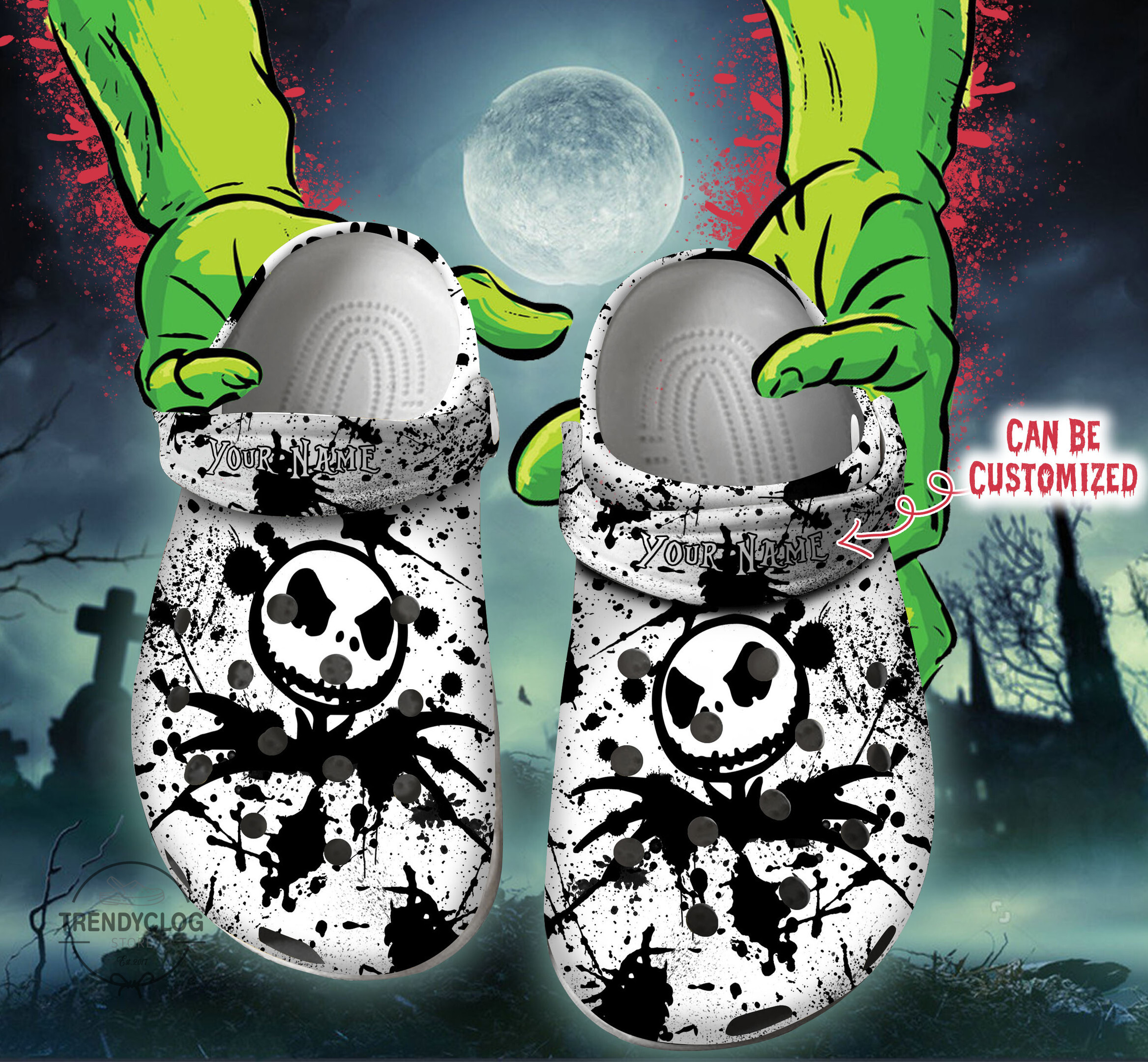 Halloween Crocs - Personalized Halloween Jack Color Splash Clog Shoes