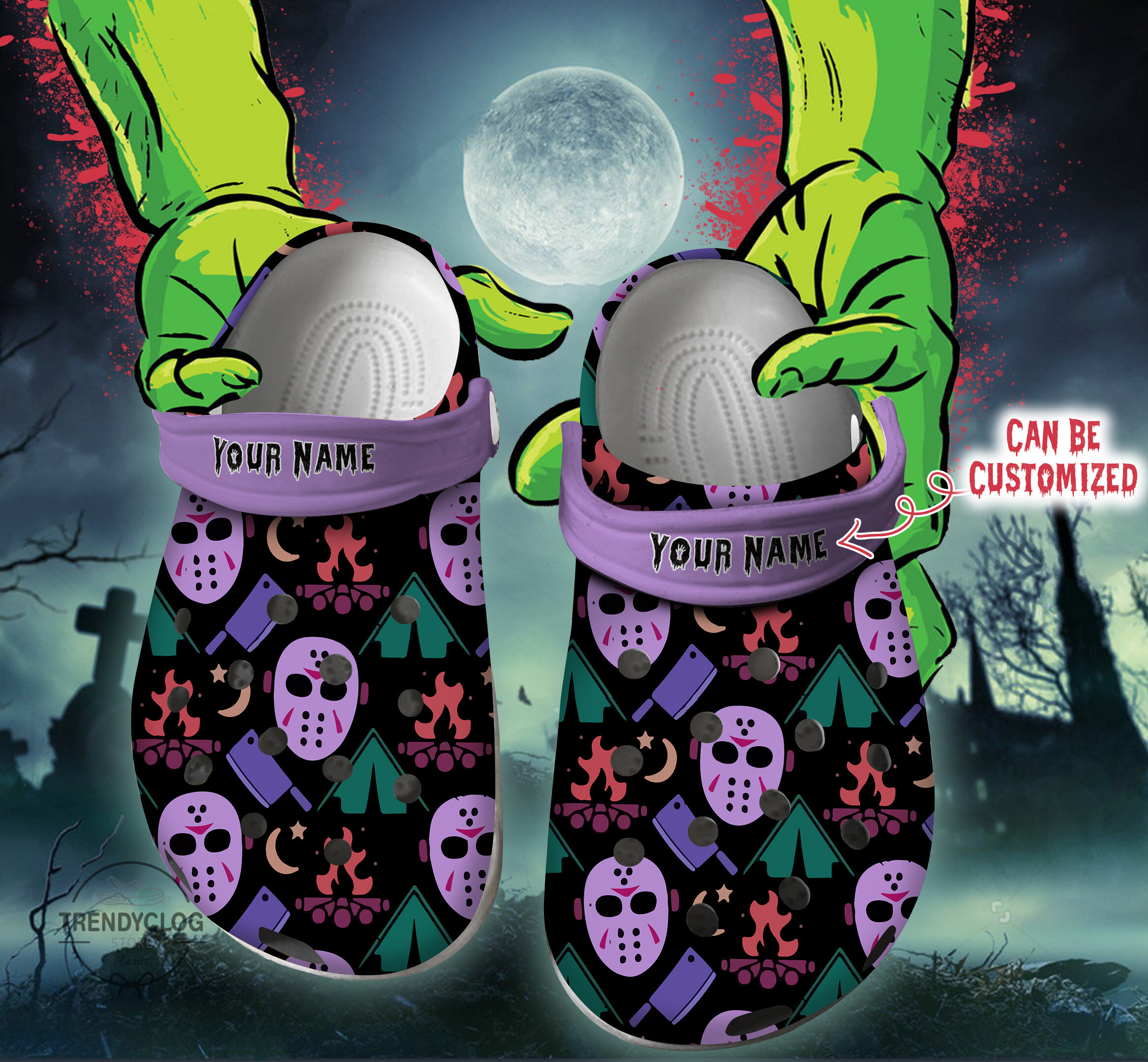 Halloween Crocs - Personalized Horrors Halloween Pattern Clog Shoes