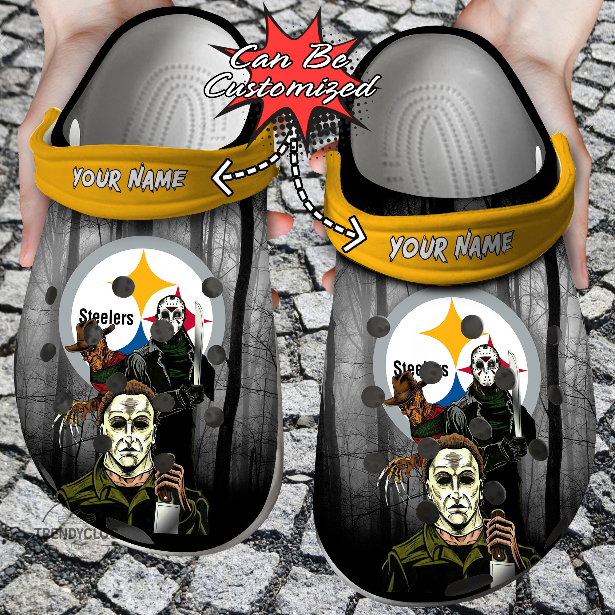 Halloween Crocs - Personalized PSteelers Horror Movie Clog Shoes