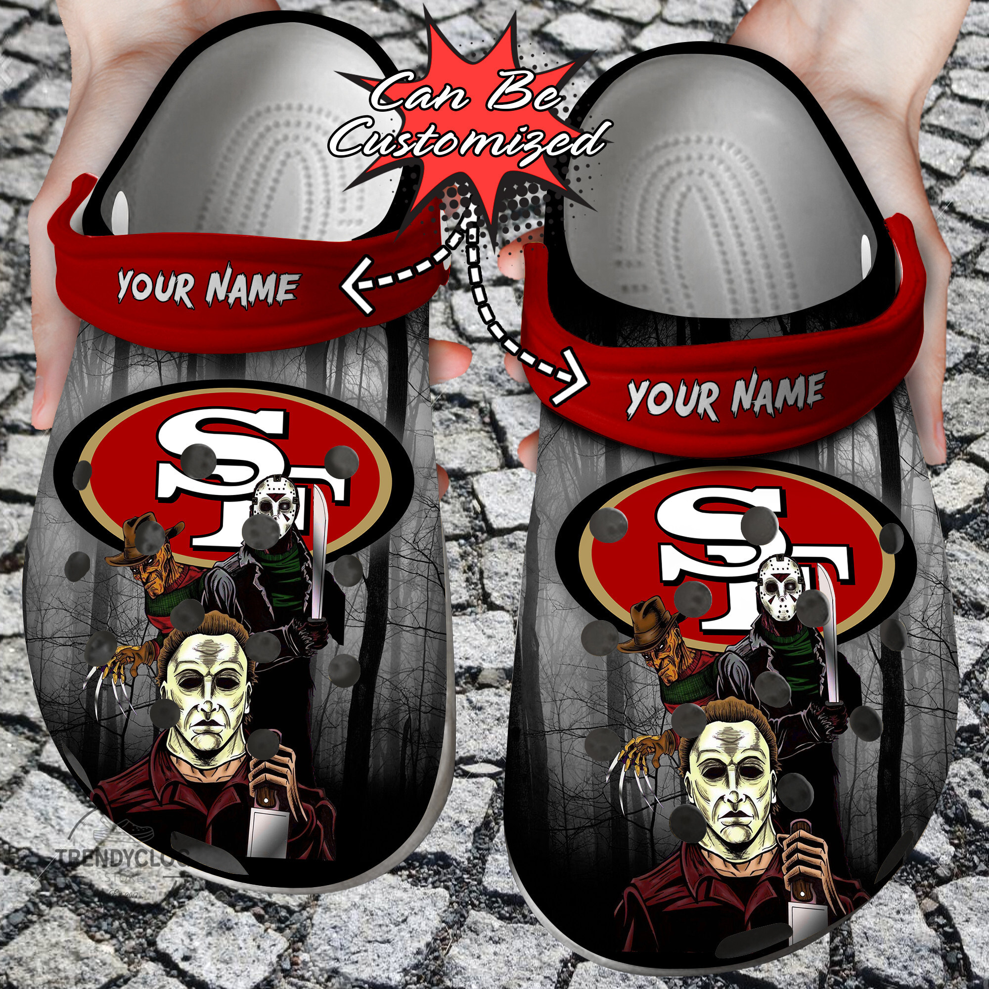 Halloween Crocs - Personalized SF 49ers Horror Movie Clog Shoes