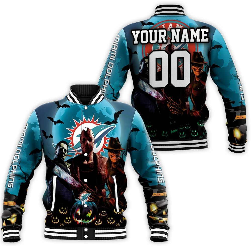 Halloween Dolphins 3d Personalized Baseball Jacket for Men Women