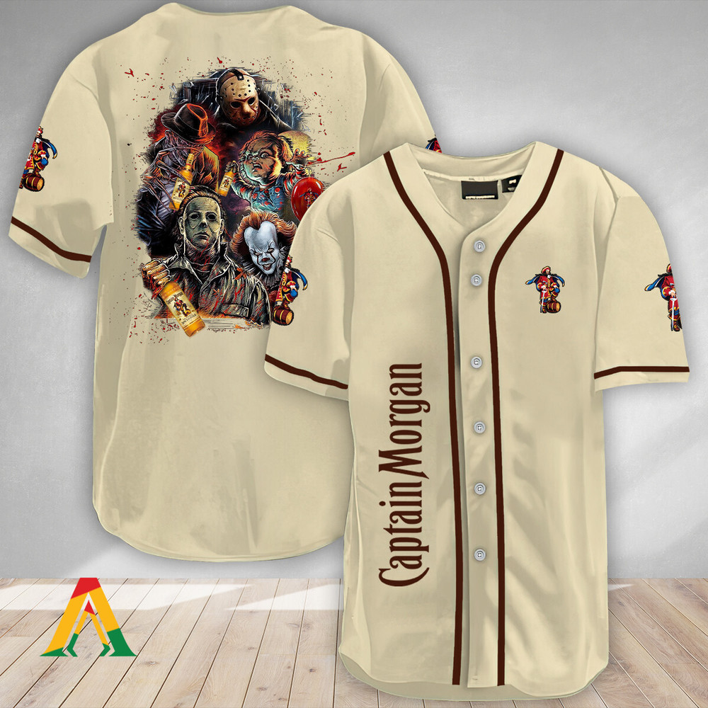 Halloween Horror Characters Captain Morgan Baseball Jersey Unisex Jersey Shirt for Men Women