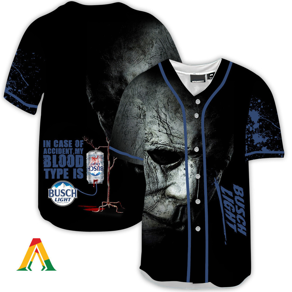 Halloween Horror Michael Myers Busch Light Baseball Jersey Unisex Jersey Shirt for Men Women