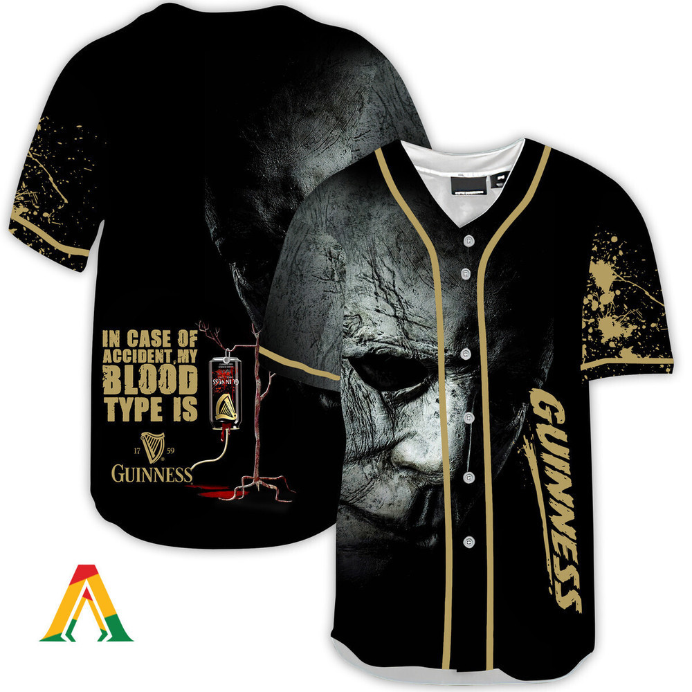 Halloween Horror Michael Myers Guinness Beer Baseball Jersey Unisex Jersey Shirt for Men Women