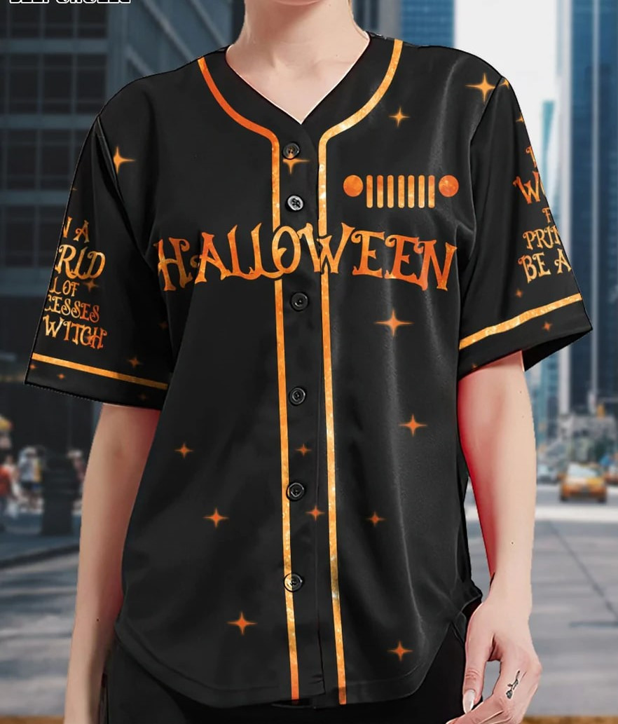Halloween Jeep Custom Name Baseball Jersey, Unisex Jersey Shirt for Men Women