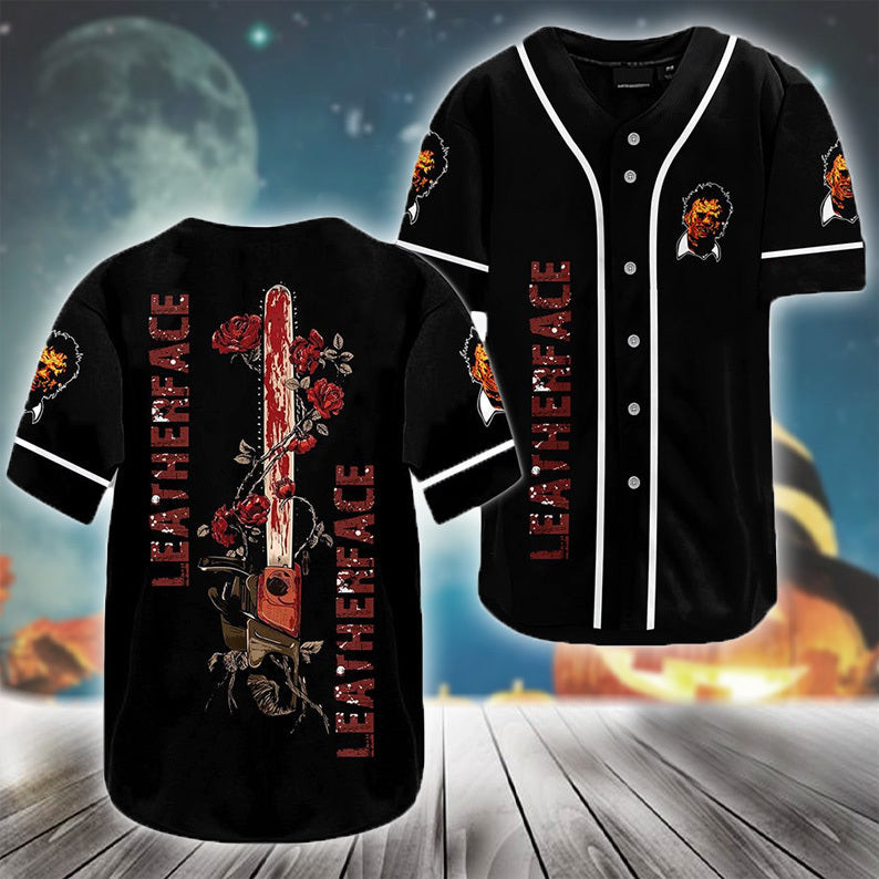 Halloween Leatherface Texas Chainsaw Massacre Jersey Shirt