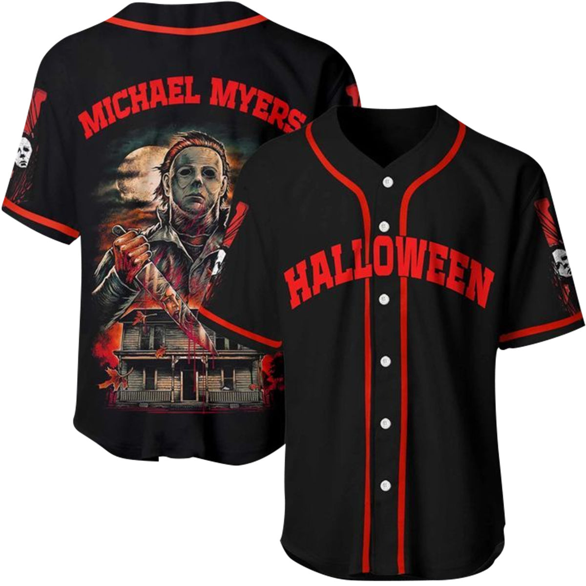 Halloween Michael Myers Under Moonlight Baseball Jersey