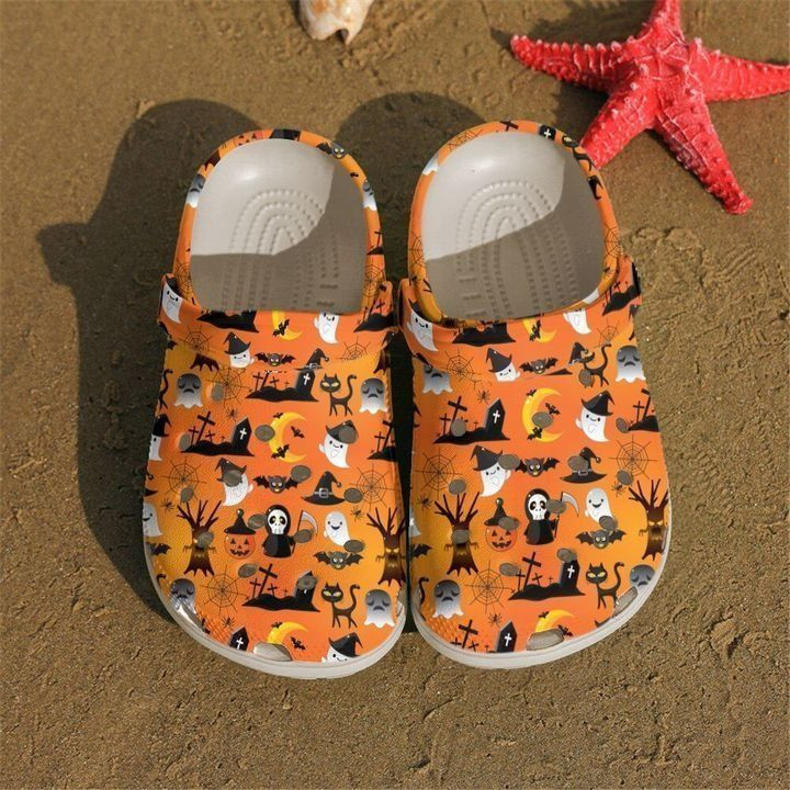 Halloween Seamless Pattern Crocs Clog Shoes