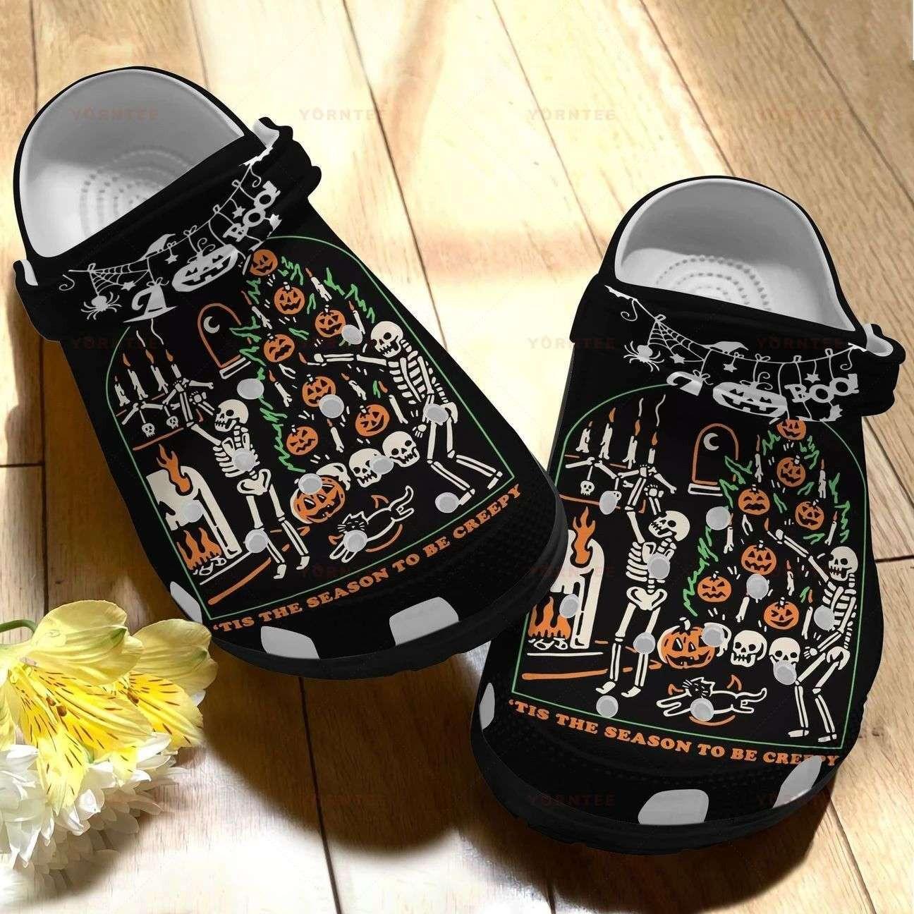 Halloween Tis The Season To Be Creepy Crocs Crocband Clogs