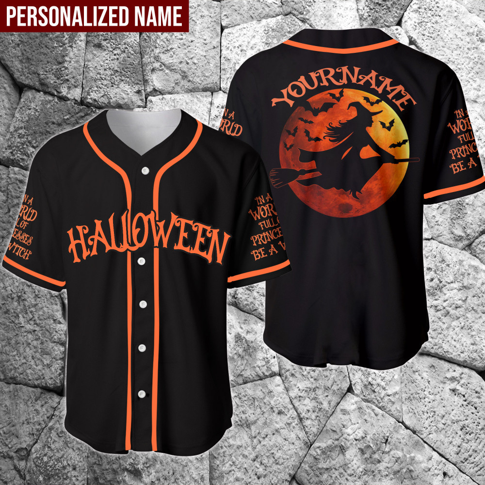 Halloween Witch Custom Name Baseball Jersey