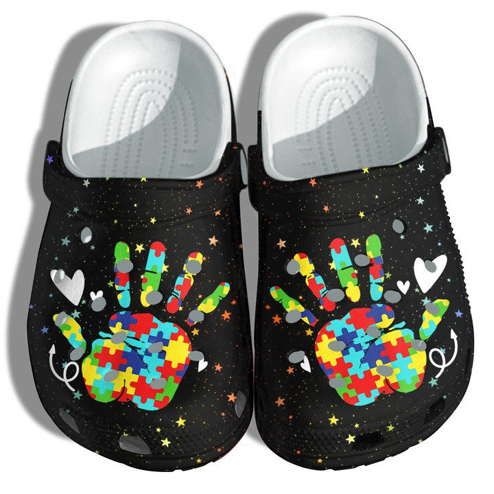 Hand Puzzle Autism Awareness Crocs Clogs Shoes