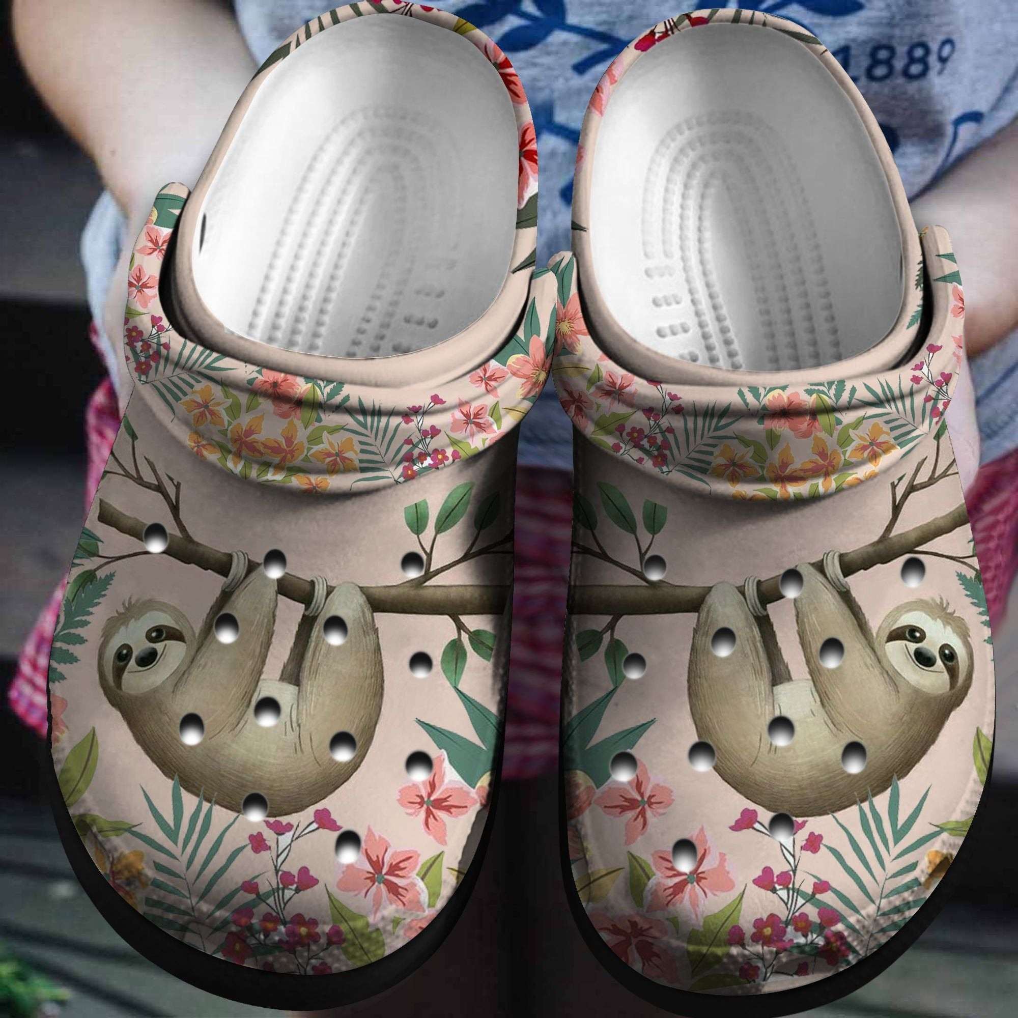 Hanging Sloth Flower Shoes - Lovely Garden Crocs Clogs Gift For Sister