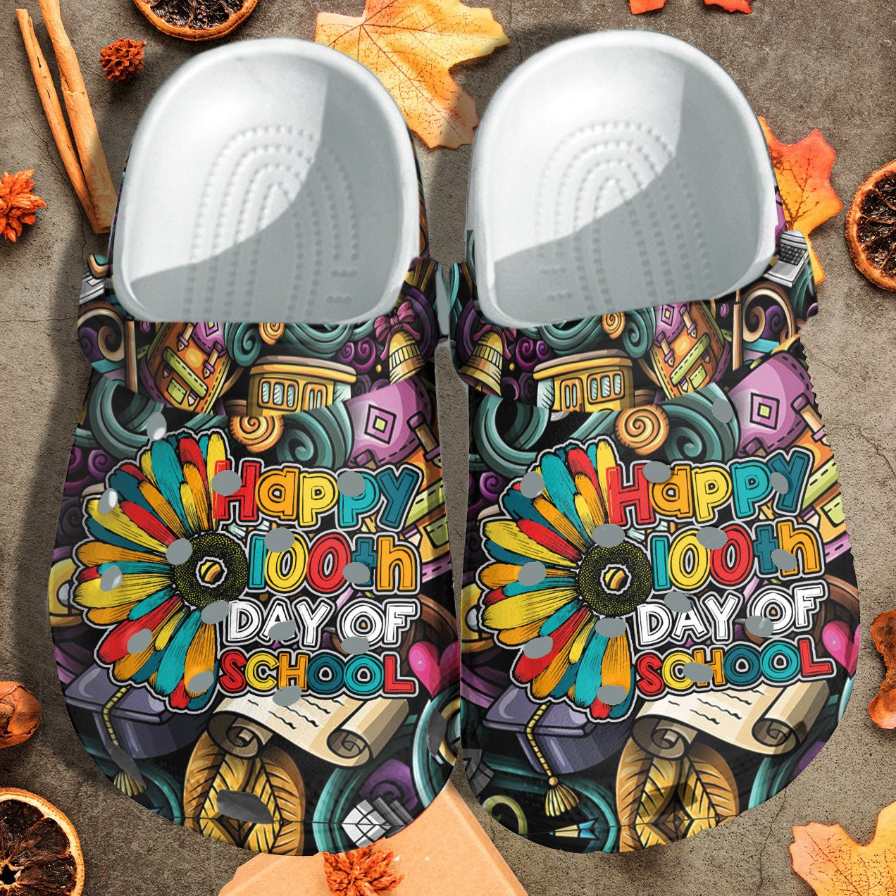 Happy 100Th Day Of School Shoes Crocs Crocbland Clog Gift