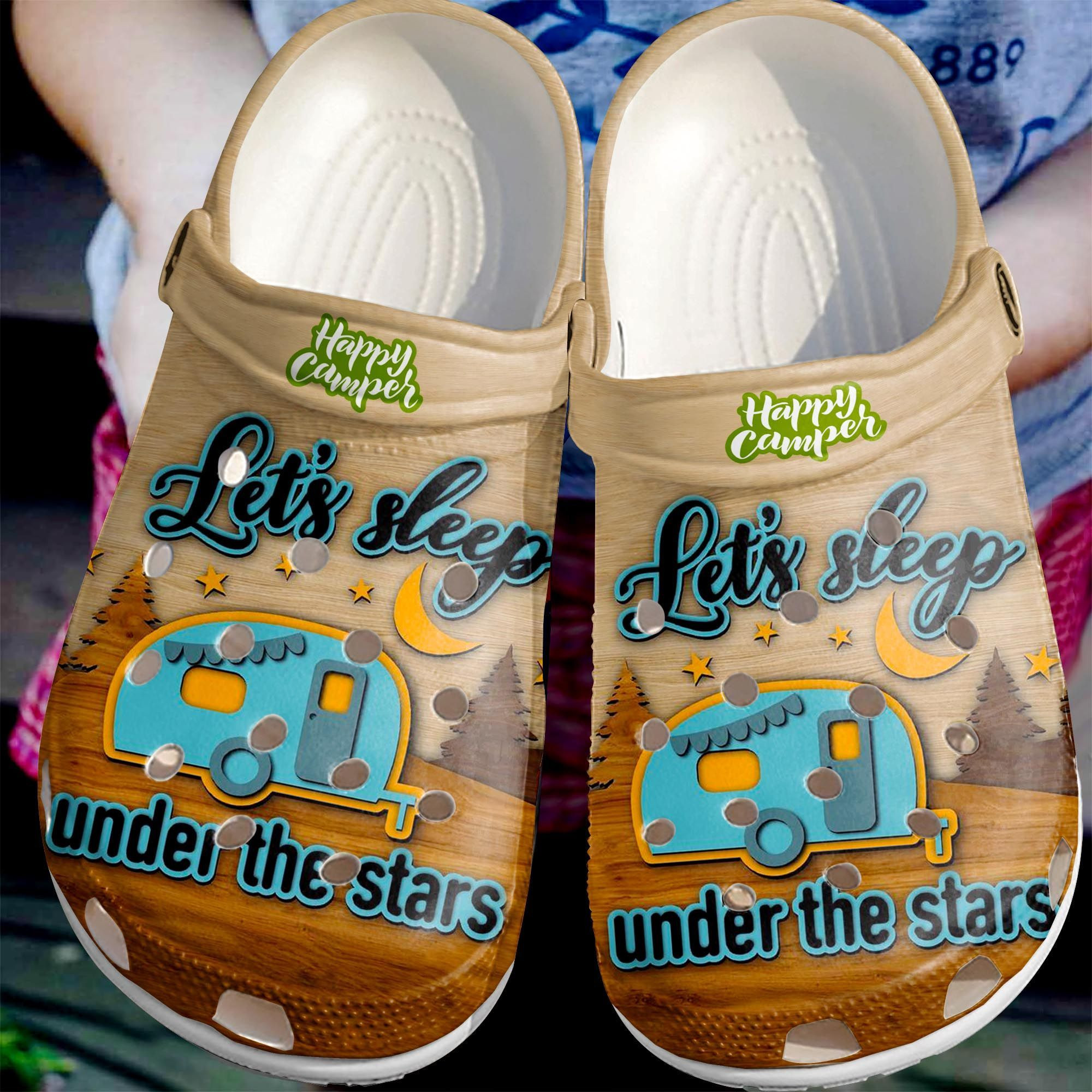 Happy Camping Stars Shoes Clog LetS Sleep Under The Stars Crocs Crocbland Clog
