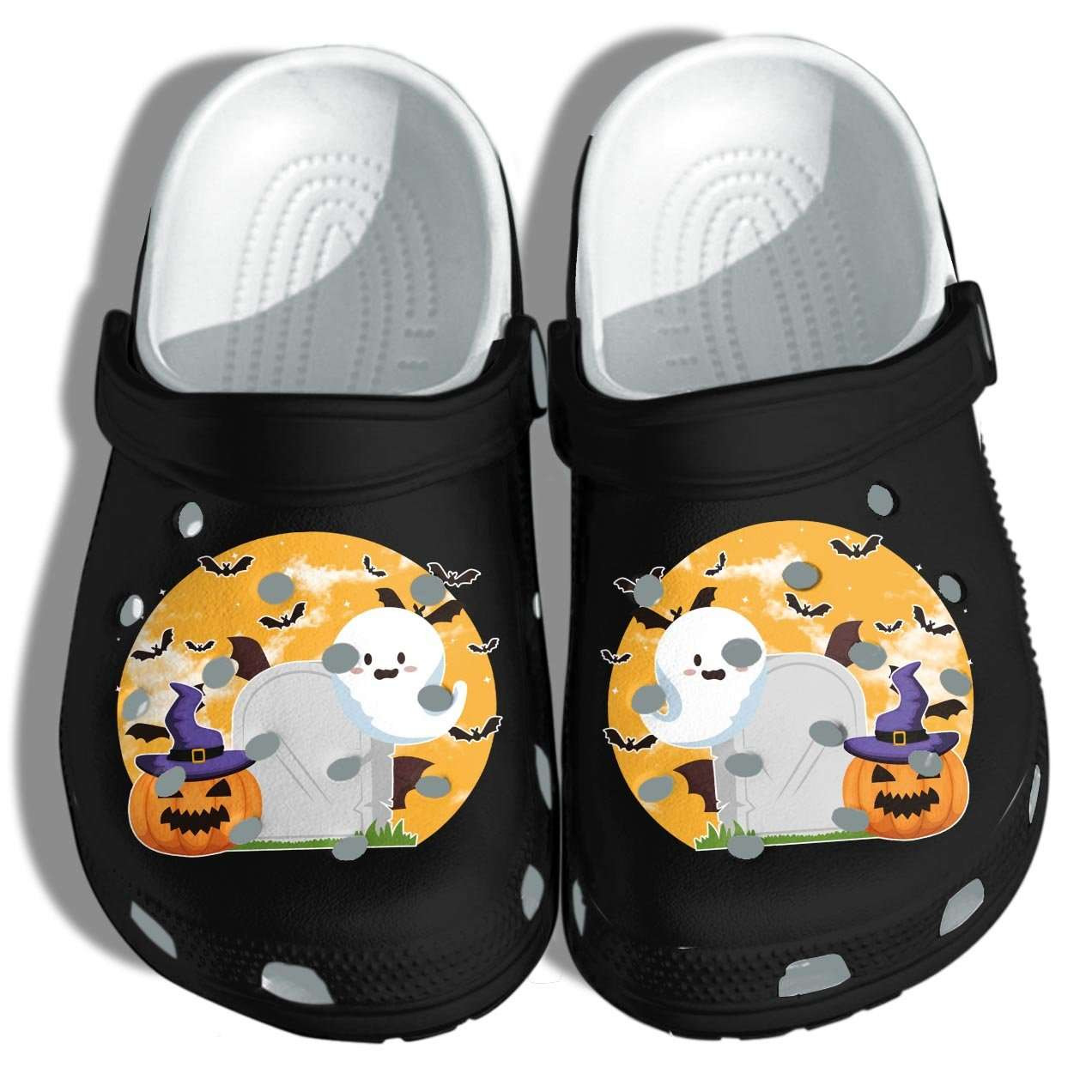 Happy Halloween With Ghost Crocs Crocband Clogs Shoes
