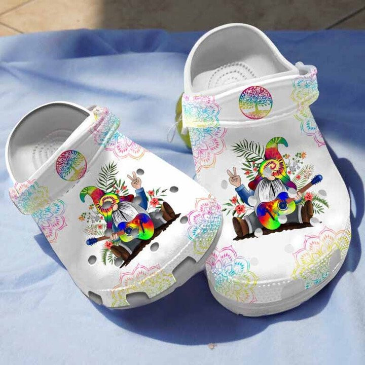 Happy Hippie Gnome Pattern Clogs Crocs Shoes