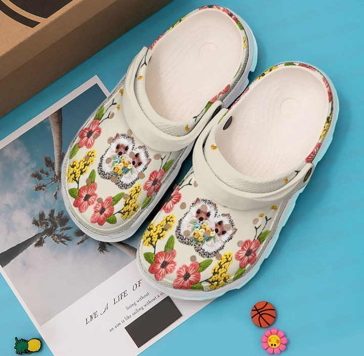 Hedgehog Floral Crocs Classic Clogs Shoes