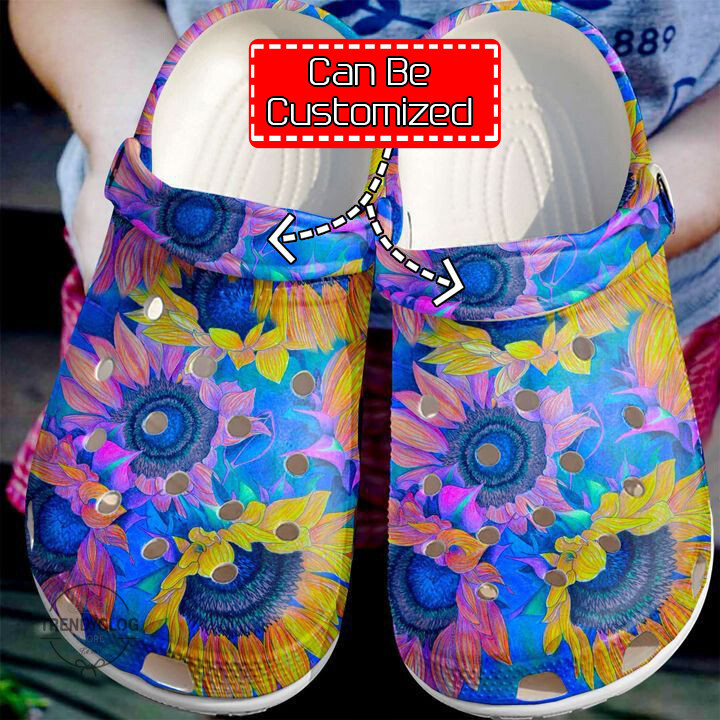 Hippie Crocs Hippie Sunflower Colorful Clog Shoes