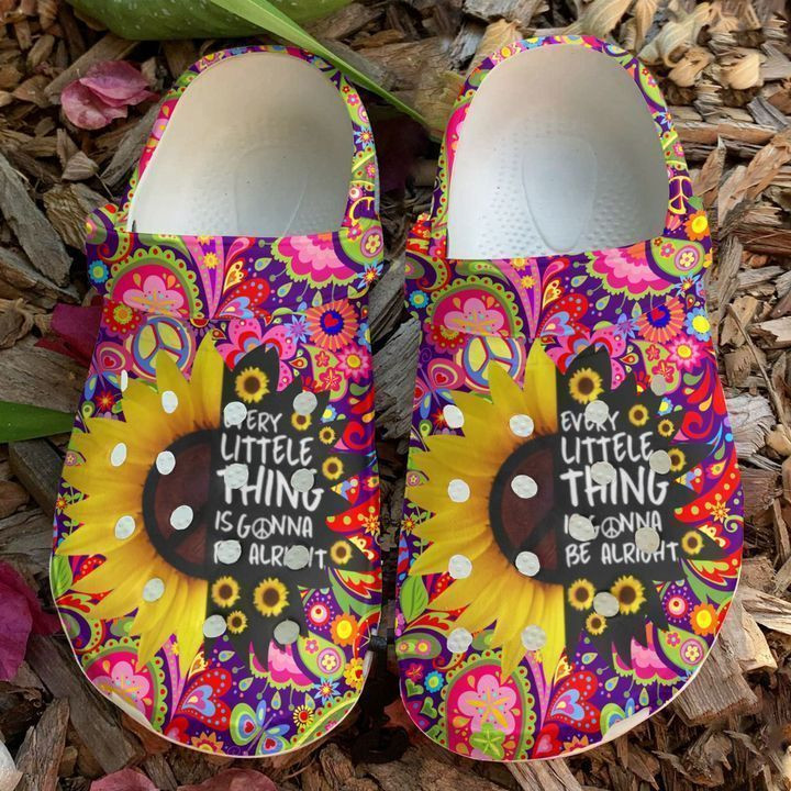 Hippie Everything Is Gonna Be Alright Crocs Clog Shoes