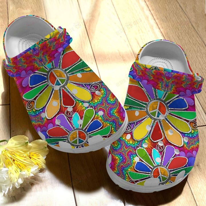 Hippie Flower Crocs Classic Clogs Shoes PANCR0361