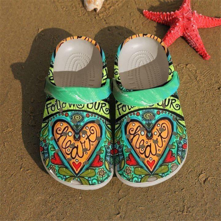 Hippie Follow Your Heart Crocs Classic Clogs Shoes