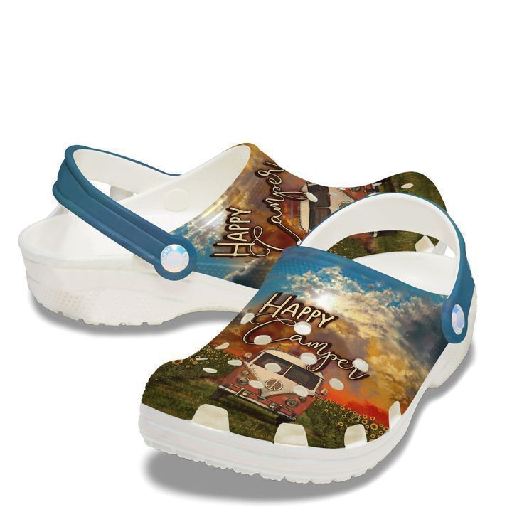 Hippie Happy Camper Crocs Classic Clogs Shoes