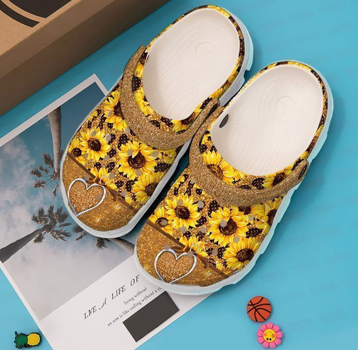 Hippie Love Sunflower Crocs Clog Shoes
