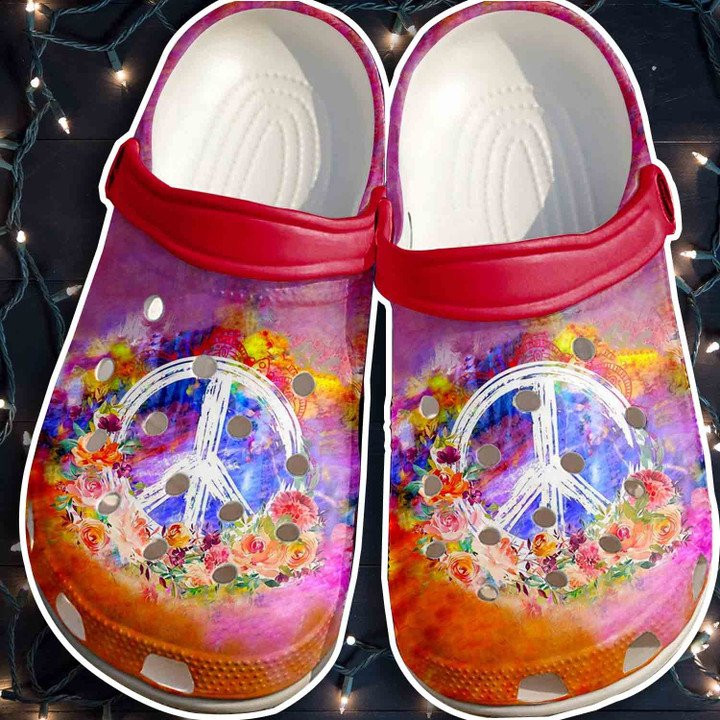 Hippie Peace Sign Symbol Crocs Shoes Crocbland Clogs