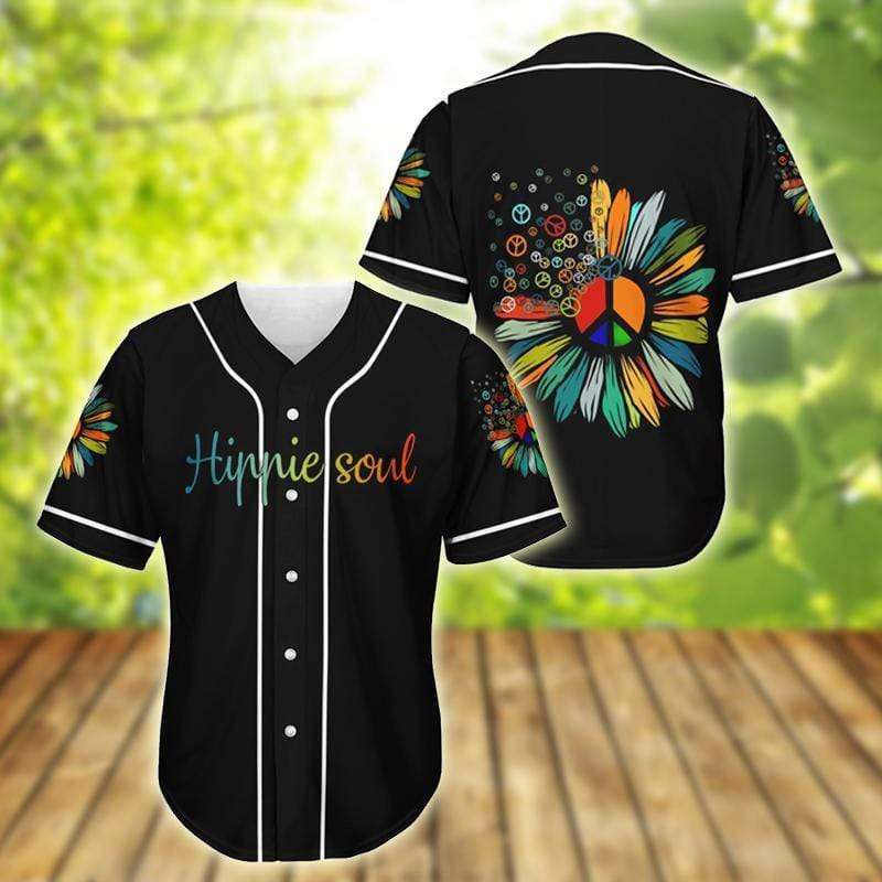 Hippie Soul Flower Personalized 3d Baseball Jersey, Unisex Jersey Shirt for Men Women