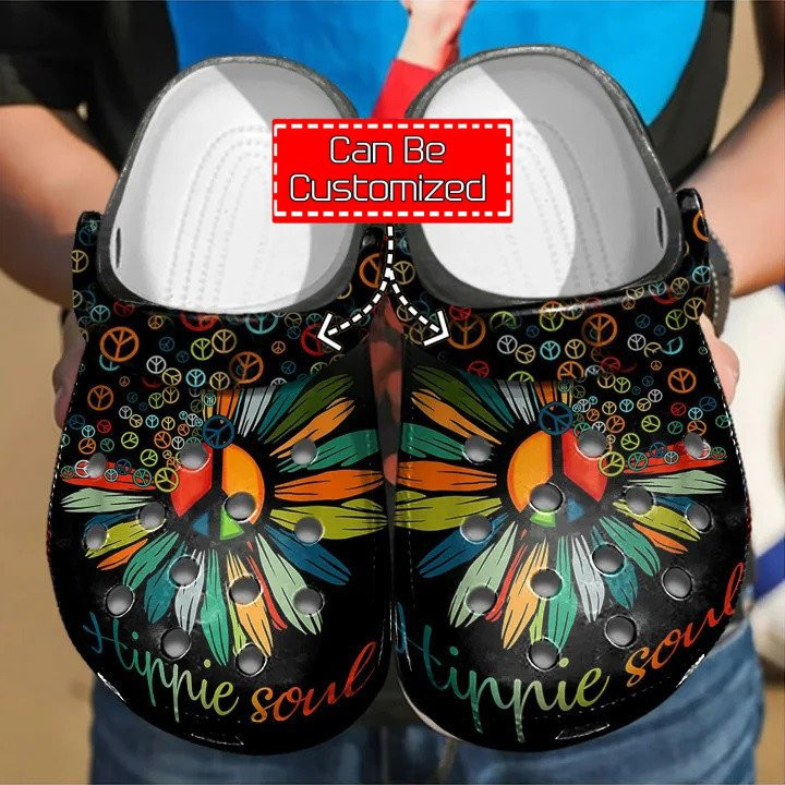 Hippie Soul Sunflower Crocs Clog Shoes Custom Crocs