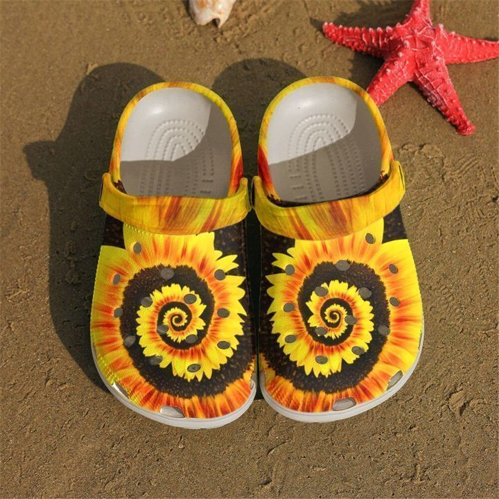 Hippie Sunflower Crocs Classic Clogs Shoes