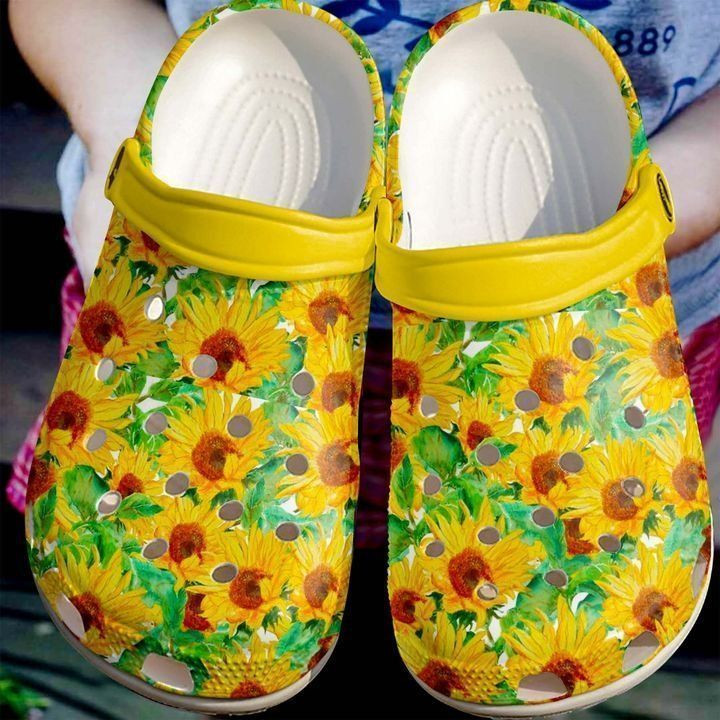 Hippie Sunflowers Crocs Classic Clogs Shoes