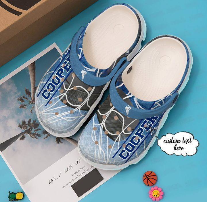 Hockey Personalized Blue Ice Crocs Clog Shoes