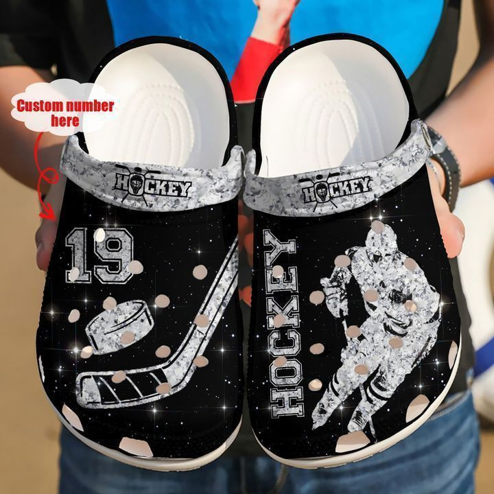 Hockey Personalized Diamond Crocs Clog Shoes