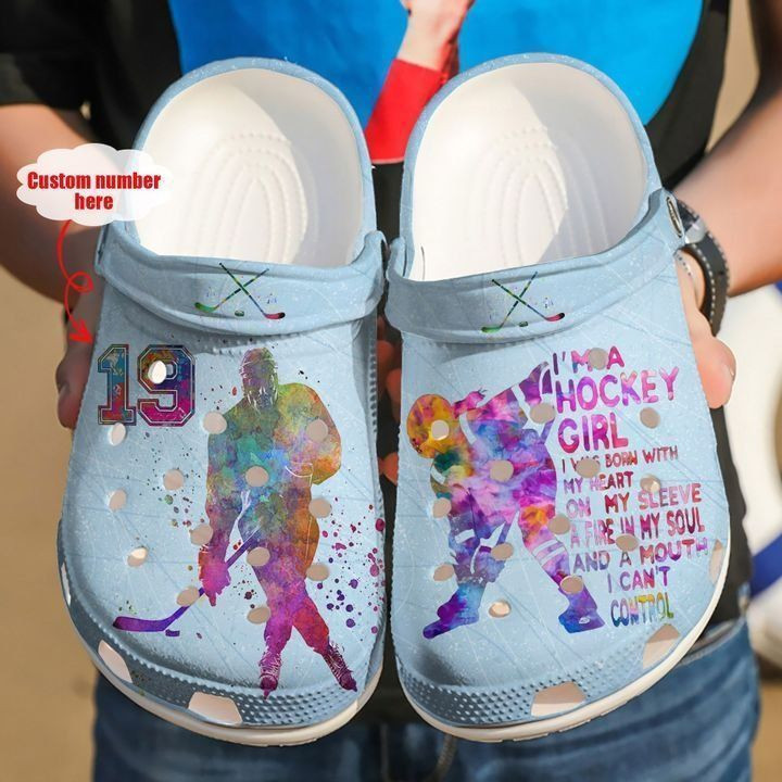 Hockey Personalized Girl Crocs Clog Shoes