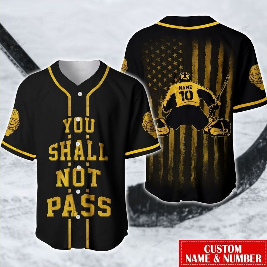 Hockey You Shall Not Pass Custom Name And Number Baseball Jersey