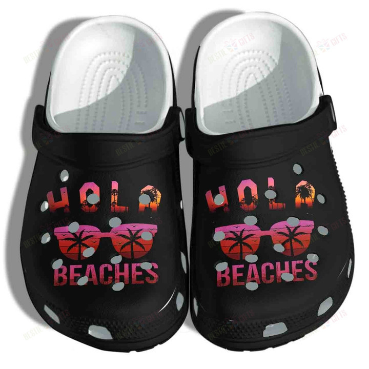 Hola Beaches Glasses Summer Crocs Classic Clogs Shoes