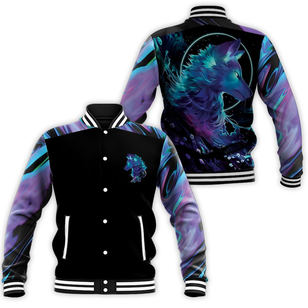 Holographic Wolf 3d Baseball Jacket for Men Women