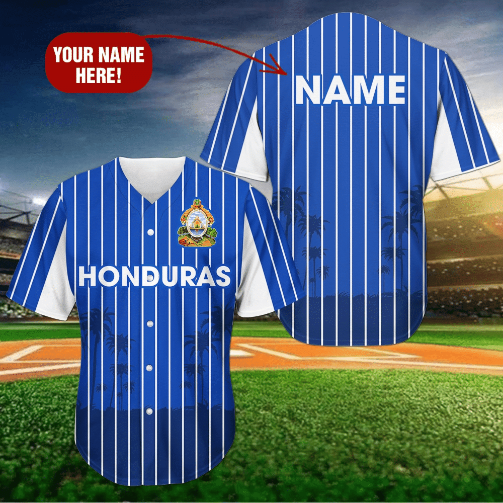 Honduras Strikes Custom Name Baseball Jersey