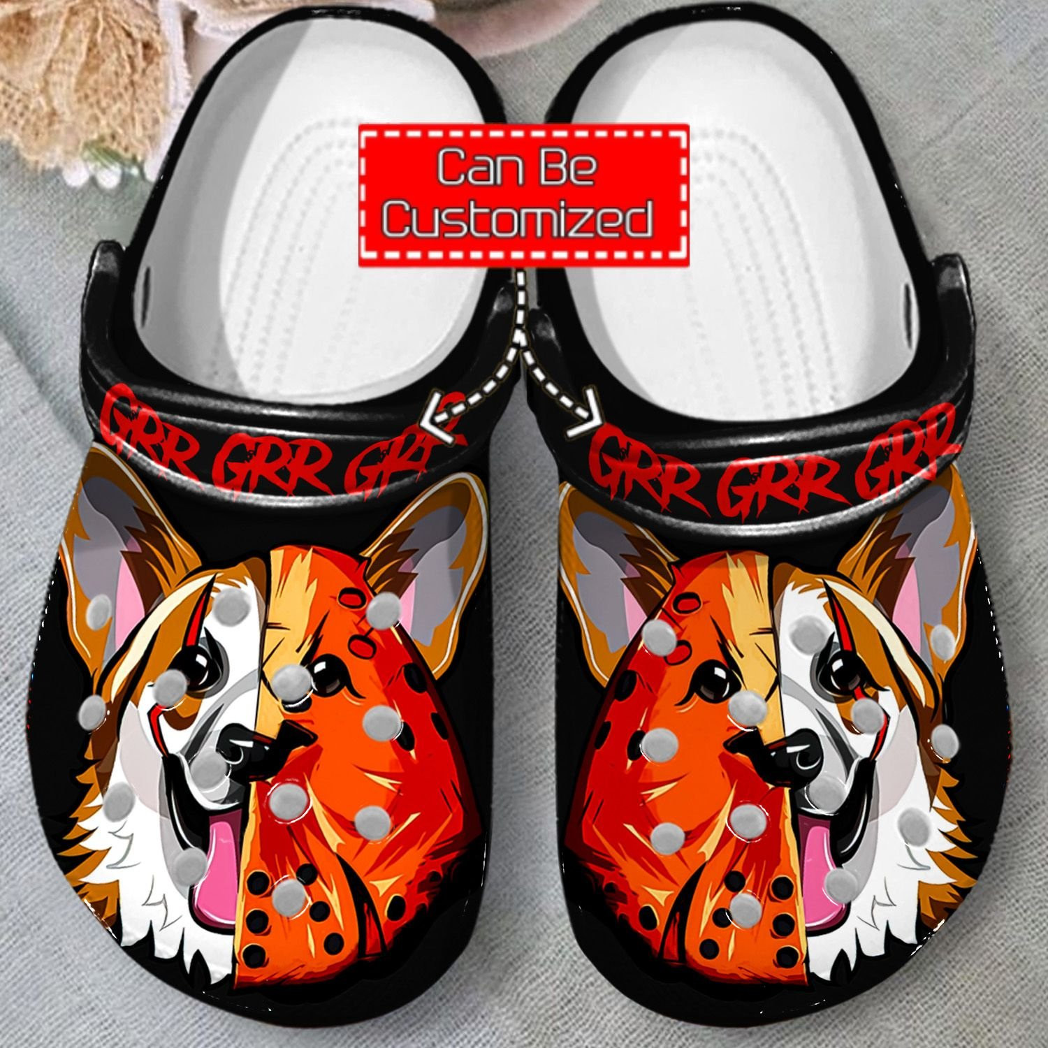 Honor Mask Corgi Crocs Clog Shoes Animal Print Crocs