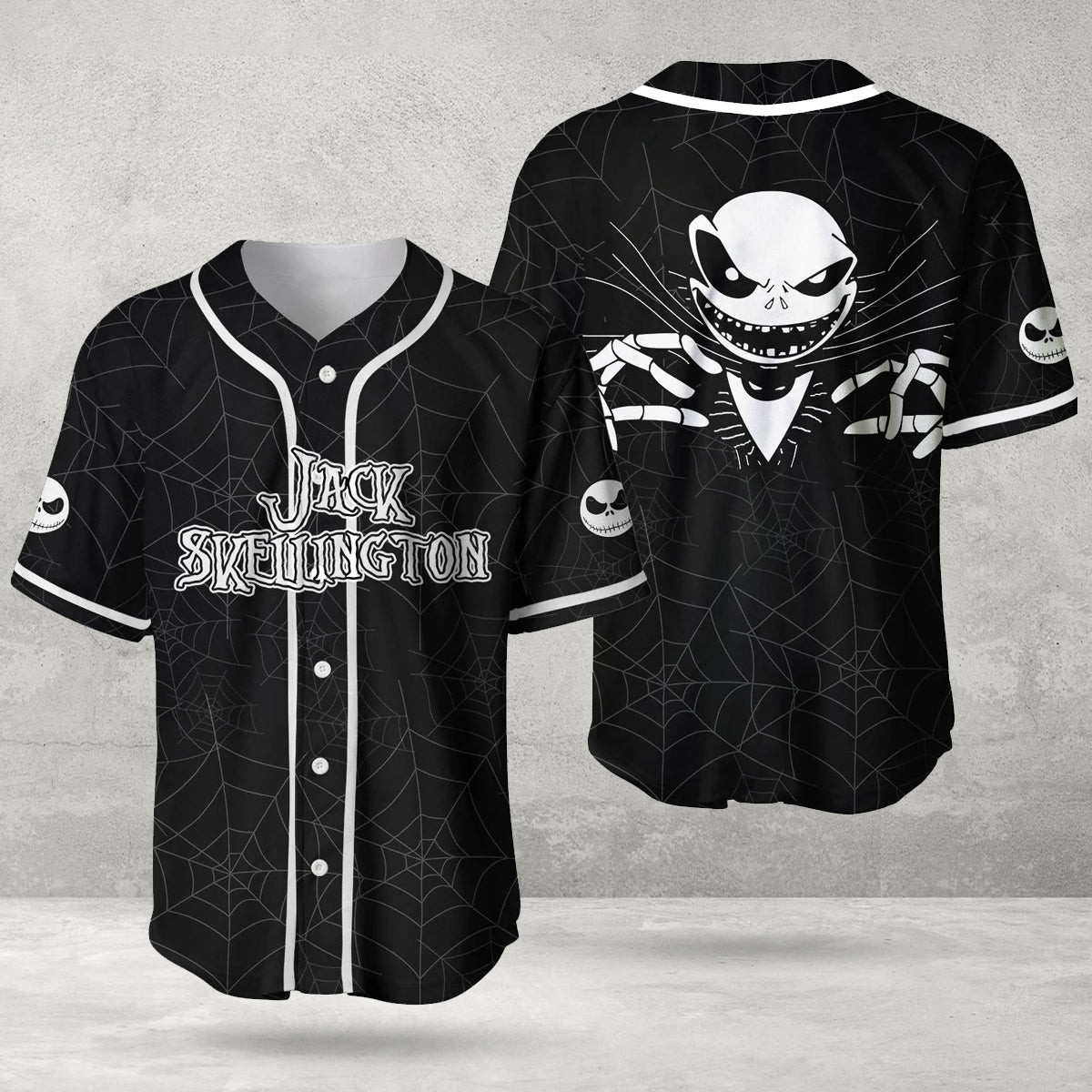 Horror Jack Skellington Inspired Face Spider Baseball Jersey